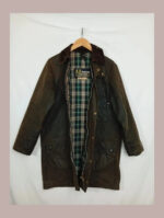 barbour de cera marrón solway zipper 91cm/36in talla s