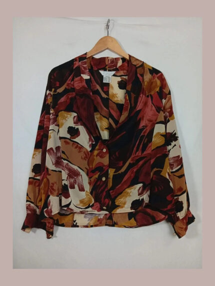 camisa marella estampada talla xL acetato y seda