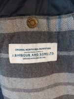 Barbour chaqueta acolchada azul cuello negro pana talla XXL