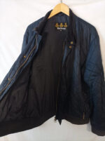 Barbour chaqueta acolchada azul cuello negro pana talla XXL