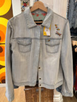 Vaquera fendi distressed forro de flores muy usada talla s