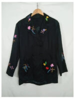 americana negra con flores vintage talla S