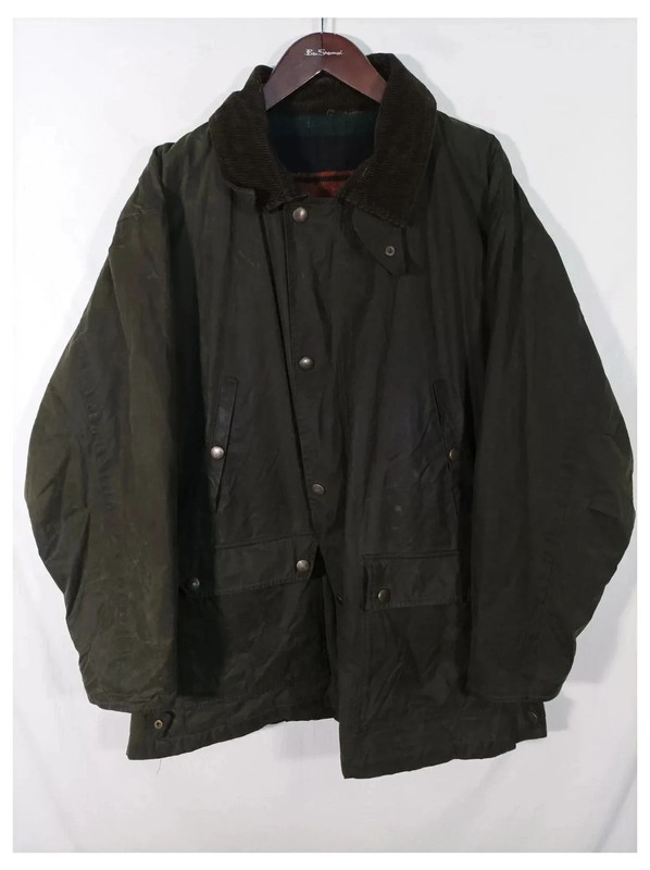 34617a42-352f-4a63-b973-8fd8191a9d62.jpeg Chaqueta de cera McNeal verde talla 48 o XXL tipo bedale encerada,