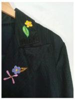 americana negra con flores vintage talla S