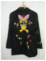 americana negra con flores vintage talla S