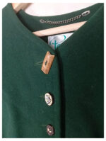chaqueta de lana vintage austriaca, tirolesa corta verde Perry landhaus talla 38