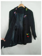 americana negra con flores vintage talla S