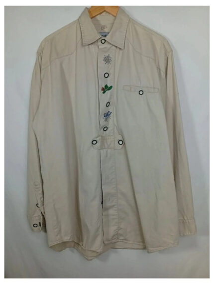 camisa beige tirol catamaran talla 43 de cuello o XL algodón