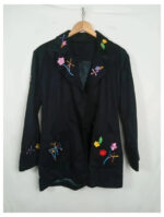 americana negra con flores vintage talla S