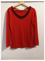 Jersey rojo con decoración de cuentas en el cuello Max & Co. talla M