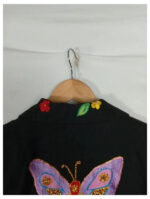 americana negra con flores vintage talla S
