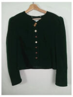 chaqueta de lana vintage austriaca, tirolesa corta verde Perry landhaus talla 38