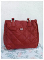 Bolso rojo The Bridge "acolchado" rombos de cuero