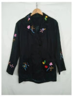 americana negra con flores vintage talla S
