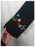 americana negra con flores vintage talla S