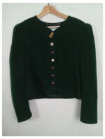 chaqueta de lana vintage austriaca, tirolesa corta verde Perry landhaus talla 38
