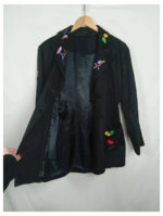americana negra con flores vintage talla S