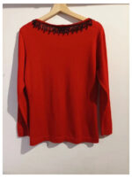 Jersey rojo con decoración de cuentas en el cuello Max & Co. talla M