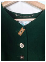 chaqueta de lana vintage austriaca, tirolesa corta verde Perry landhaus talla 38