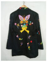 americana negra con flores vintage talla S
