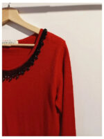 Jersey rojo con decoración de cuentas en el cuello Max & Co. talla M