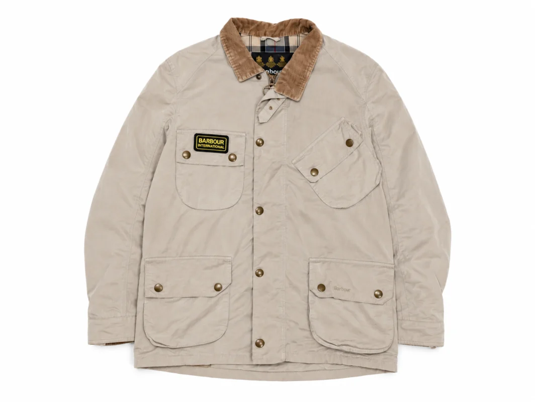 Barbour — Chaqueta con cuello de pana beige · talla L · años 2010 - Imagen 1