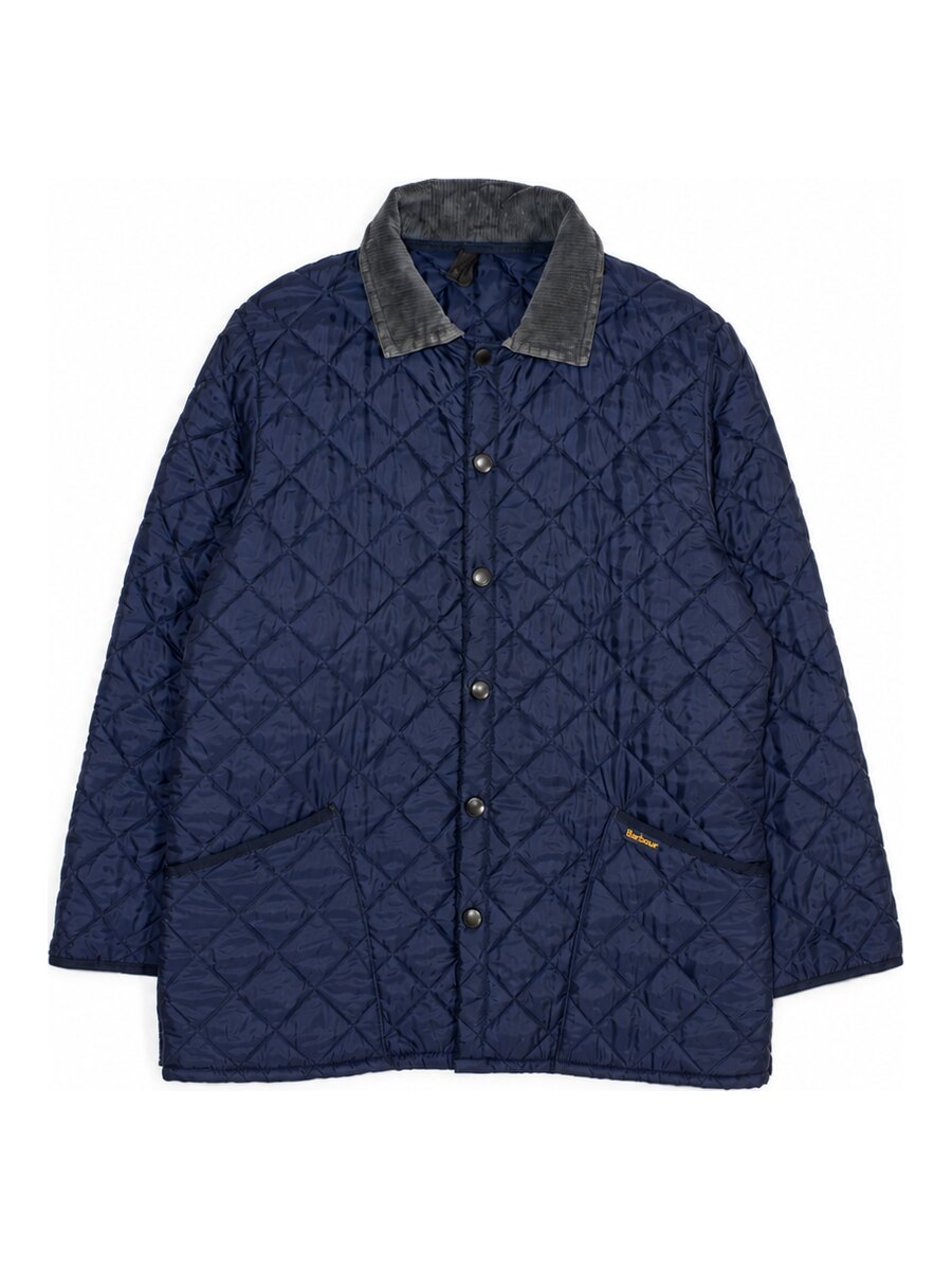 Barbour Chaqueta acolchada azul marino y gris
