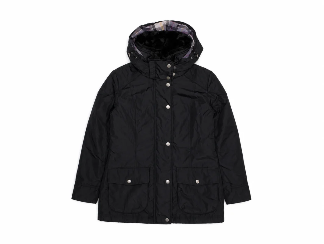 Barbour — Chaqueta con capucha negra · talla 38 - Imagen 1